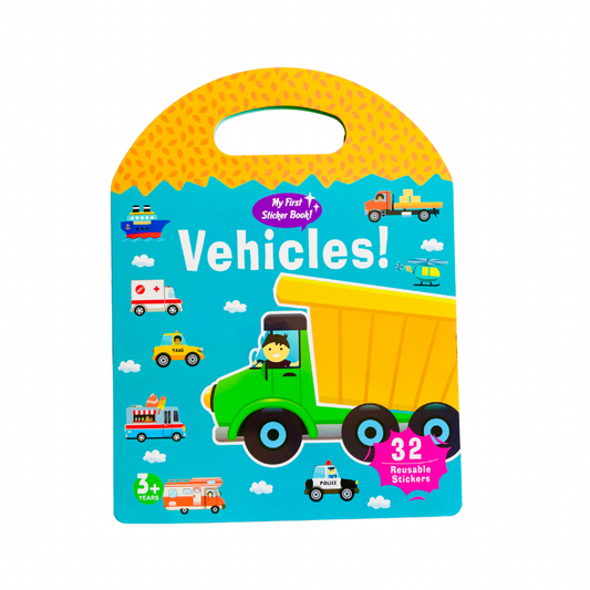 Sticker Book réutilisable thème véhicules - Anglais