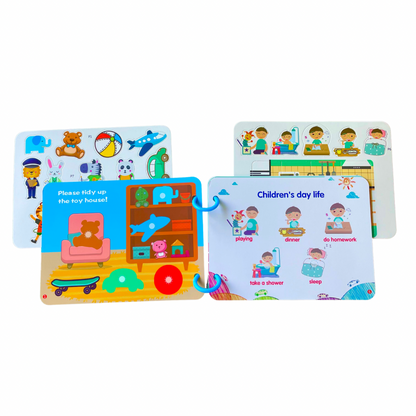 Sticker Book Montessori réutilisable - Anglais