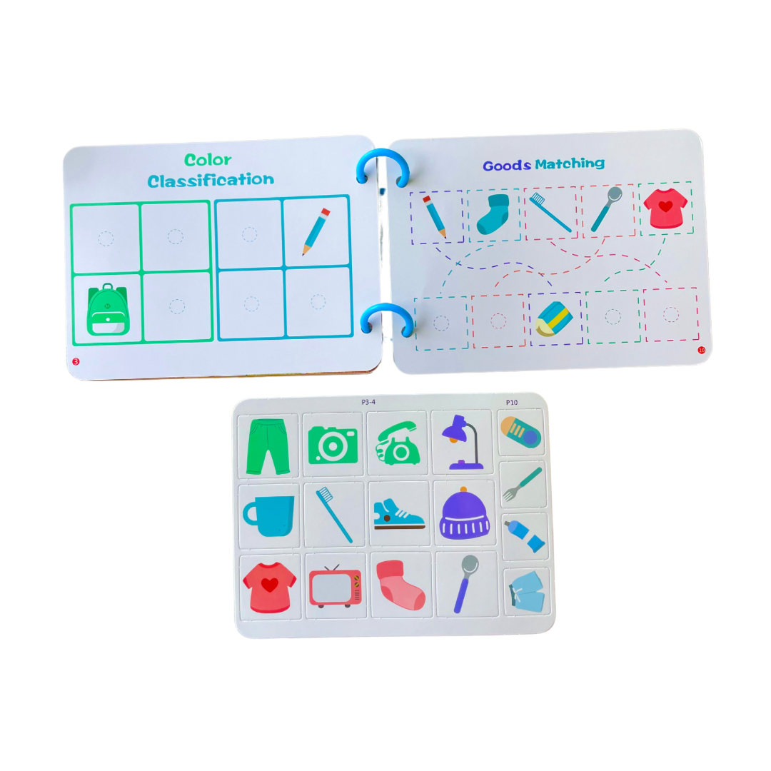 Sticker Book Montessori réutilisable - Anglais