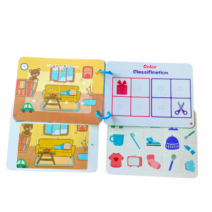 Sticker Book Montessori réutilisable - Anglais