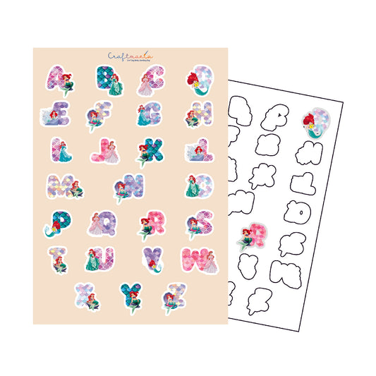 Stickers éducatifs la Petite Sirène Alphabet latin